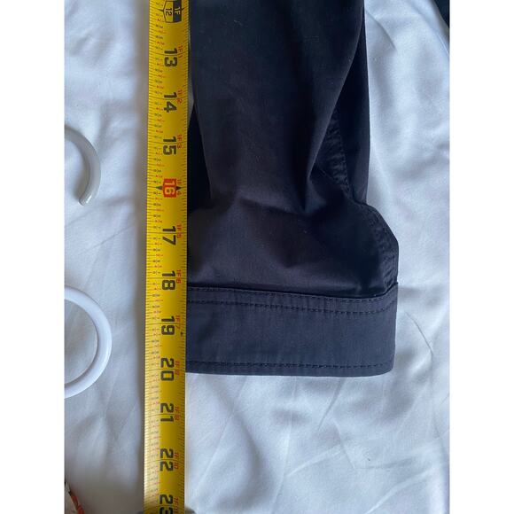 Chico’s Black Utility Jacket Size 0 (S) Stretch Cotton Gold Buttons Classic Chic - Picture 11 of 12